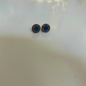 Authentic House of Harlow 1960 blue starburst earrings